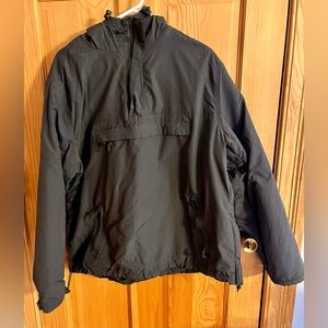 Brandit Mens SZ Medium Heavy Fleece Lined 1/4 Zip Pullover Hooded Pockets Jacket